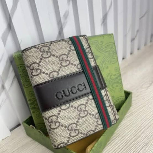 Premium GG Supreme Monogram Men's Card Case Wallet with Signature Web Stripe
